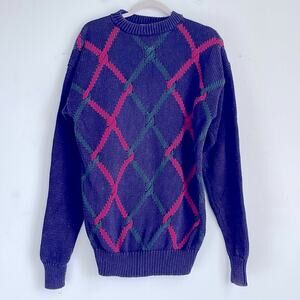 Vintage Brooks Brothers 100% cotton crewneck cable knit heavy pullover sweater M